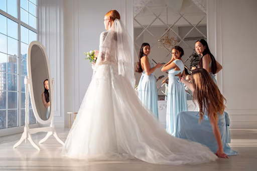 wedding dress of bride